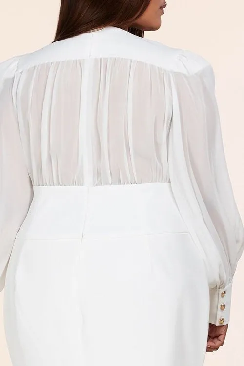 "ELENA" LONG SLEEVE MINI DRESS (PLUS SIZE)