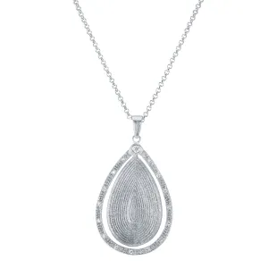 "Gypsy" Pave Round cut Teardrop Pendant Necklace