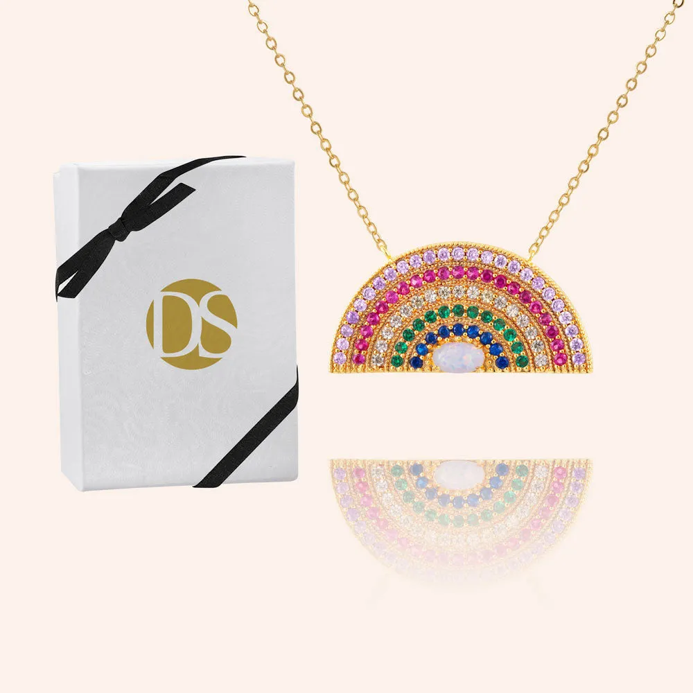 "Inner Beauty" 2.3CTW Pave Rainbow Pendant Necklace
