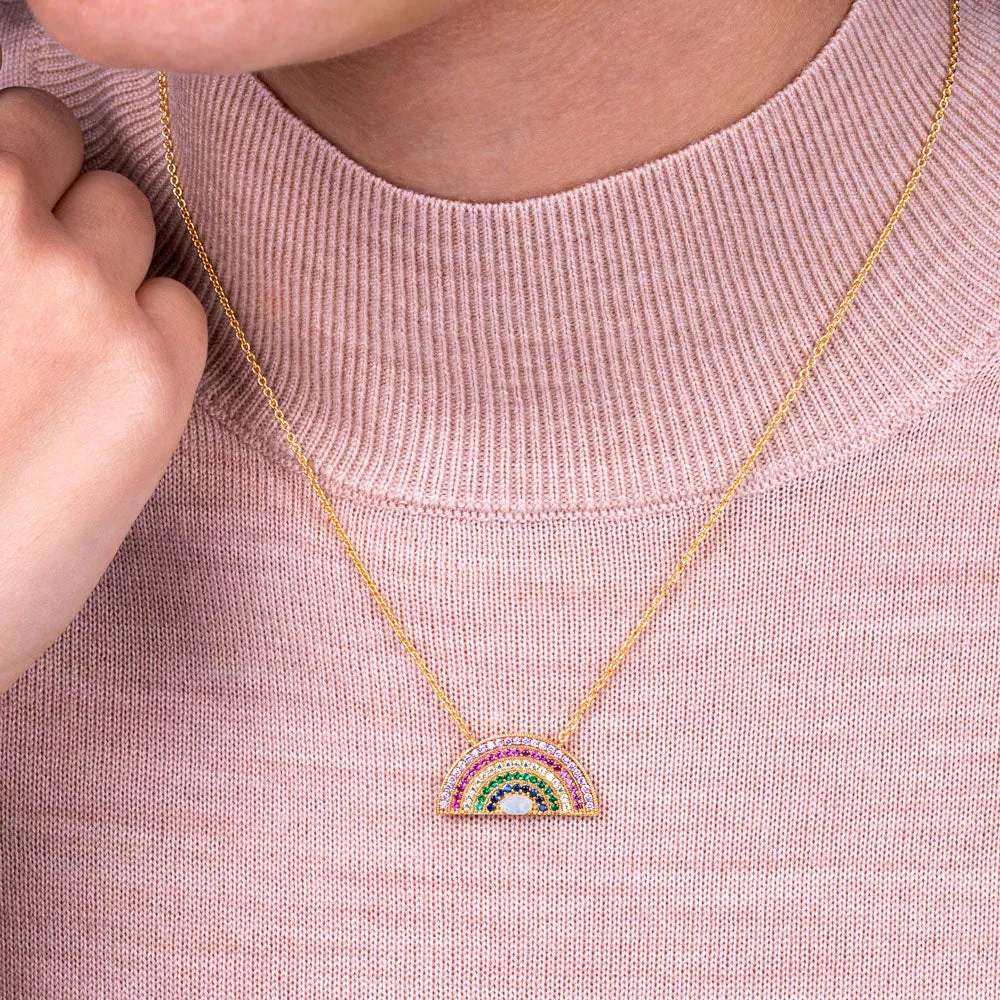 "Inner Beauty" 2.3CTW Pave Rainbow Pendant Necklace