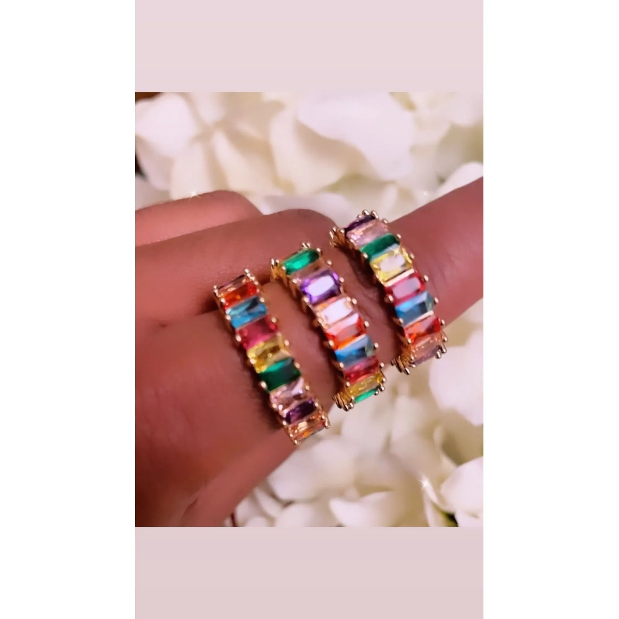 Rainbow Eternity Rings