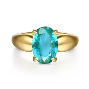 Raven Oval Engagement Ring Setting with Paraiba Tourmaline