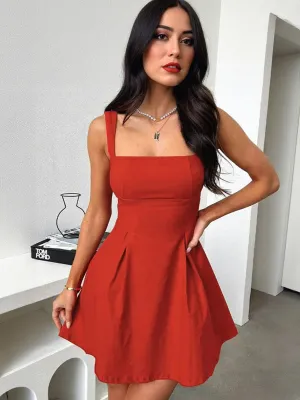 Red Fit And Flare Mini Dress
