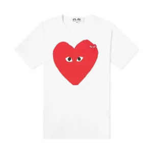 Red Heart Big Red Graphic Short Sleeve T Shirt - White