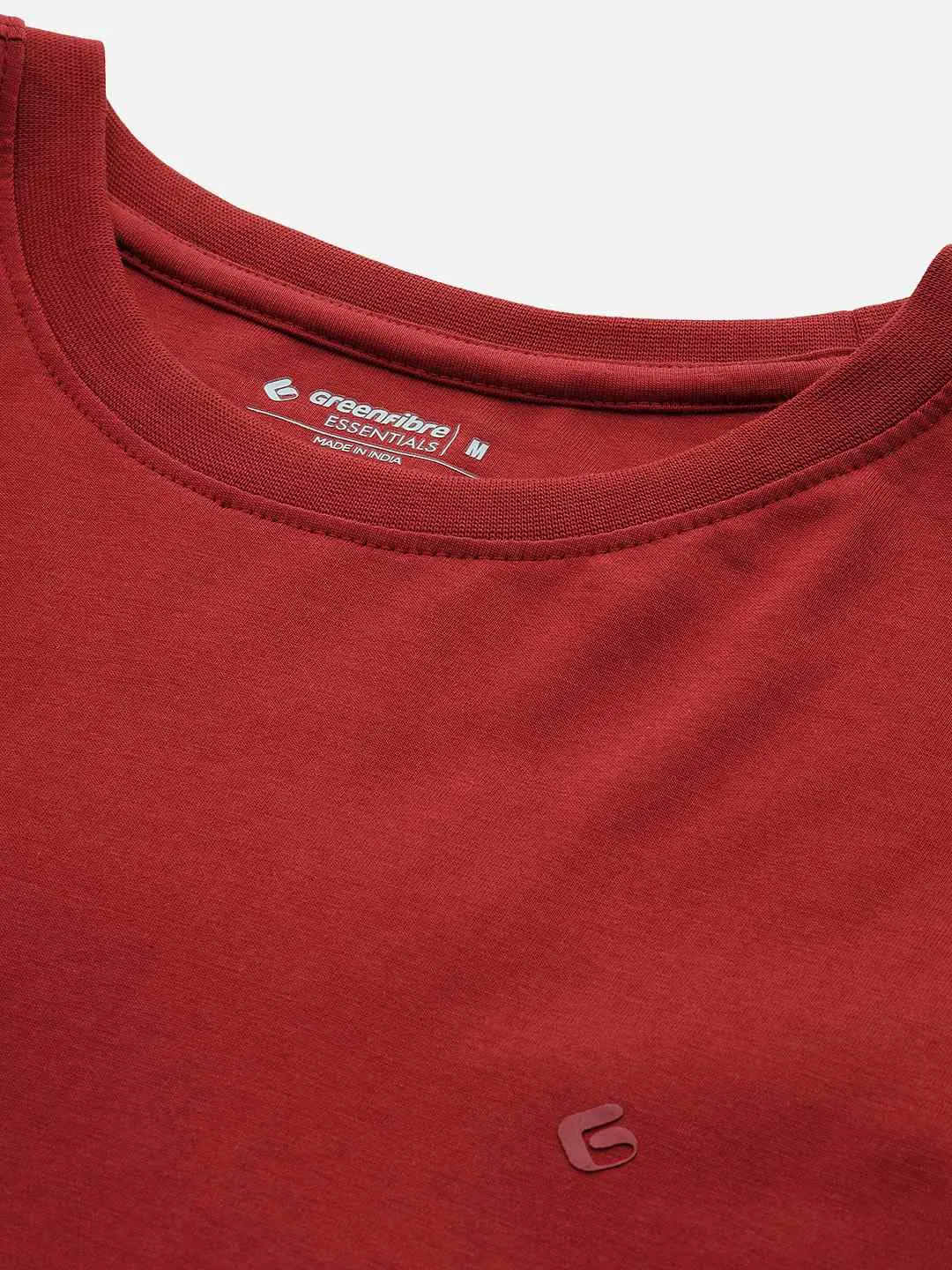 Red Solid Slim Fit T-Shirt | Greenfibre