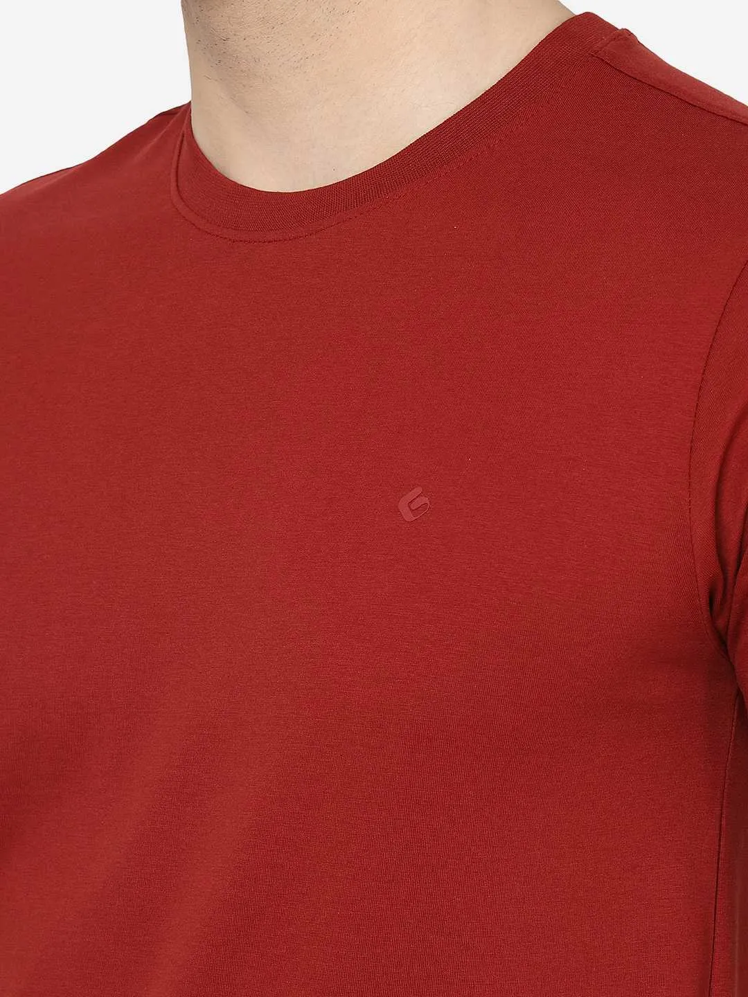 Red Solid Slim Fit T-Shirt | Greenfibre