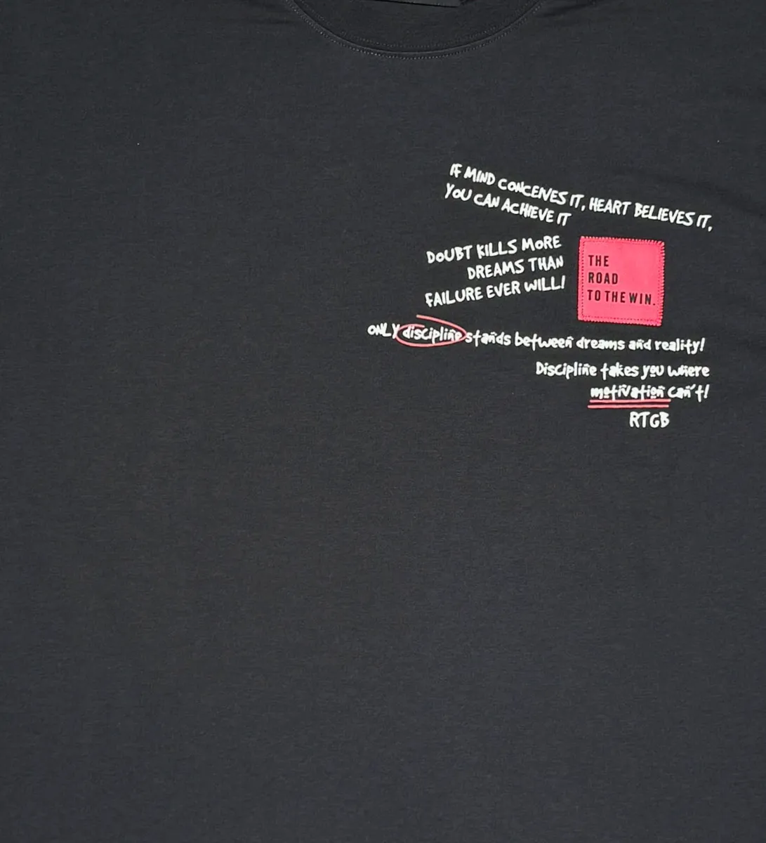 Redtag - Road to win Tee - Black
