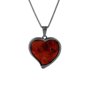 Redwood Heart Necklace - Gunmetal