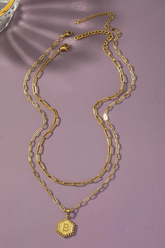 RESTOCK Layered Gold Initial Necklaces