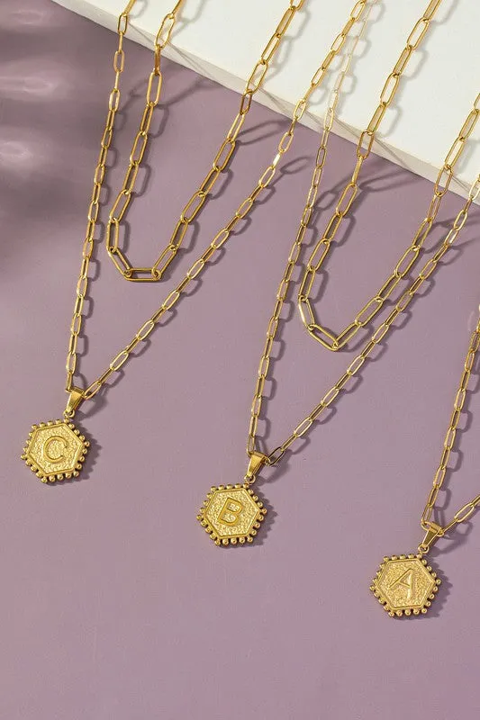 RESTOCK Layered Gold Initial Necklaces