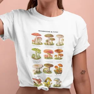 Retro Mushroom & Fungi Unisex Crew Neck Tee