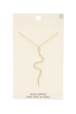 Rhinestone Snake Pendant Necklace