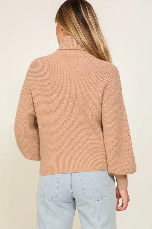 RIB KNIT TURTLENECK SWEATER