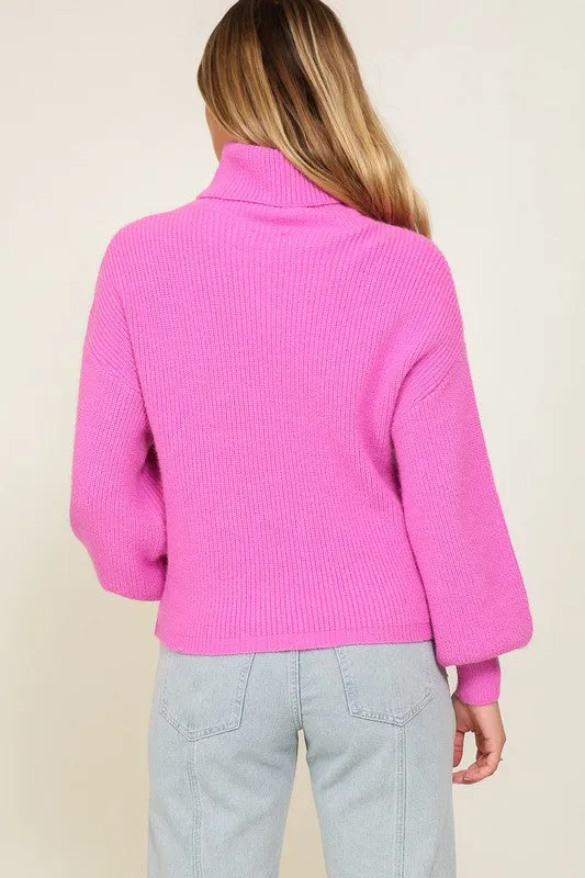 RIB KNIT TURTLENECK SWEATER