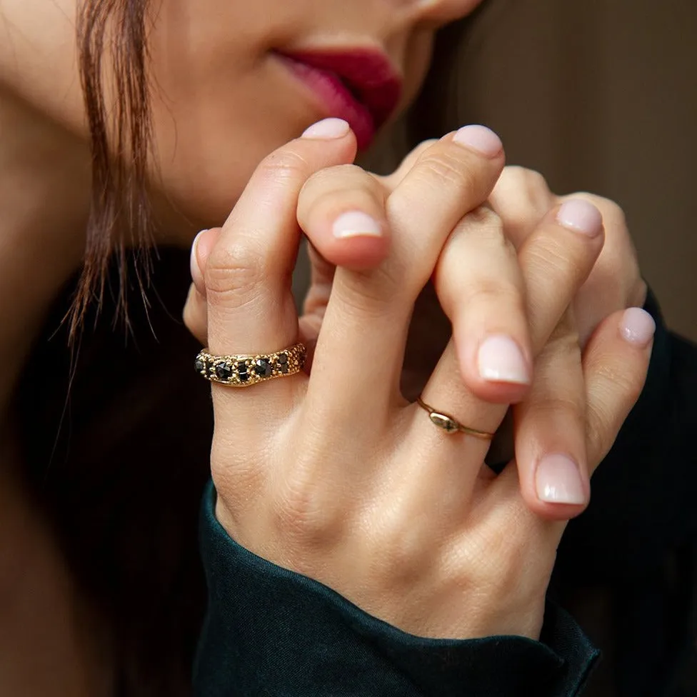RING OF THE NILE | 14K GOLD & BLACK DIAMONDS