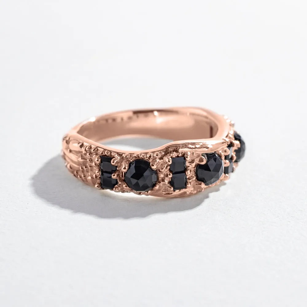 RING OF THE NILE | 14K GOLD & BLACK DIAMONDS