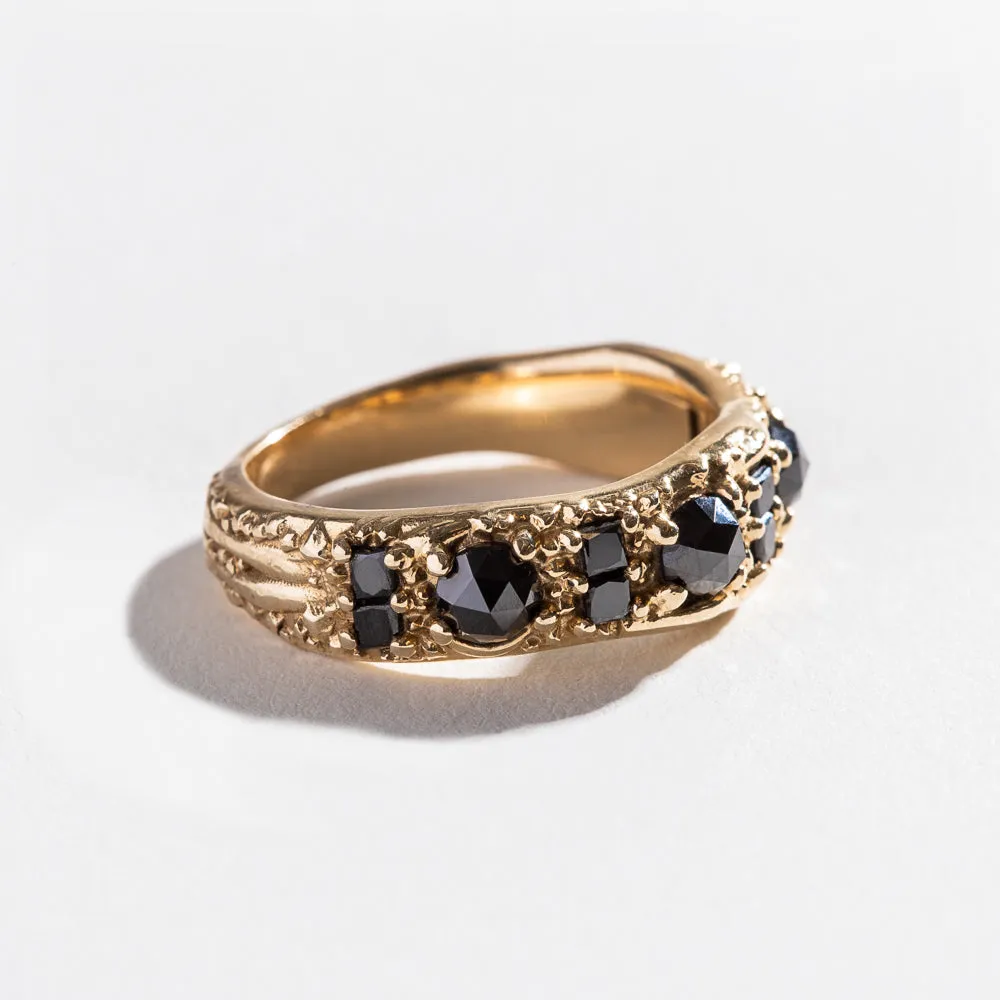 RING OF THE NILE | 14K GOLD & BLACK DIAMONDS
