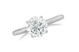 Ring Platinum GIA Round Diamond 1.36cts Solitaire