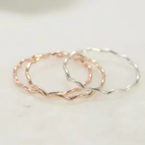 Rings Dip Pattern 1mm wide Choose Your Metal and Size