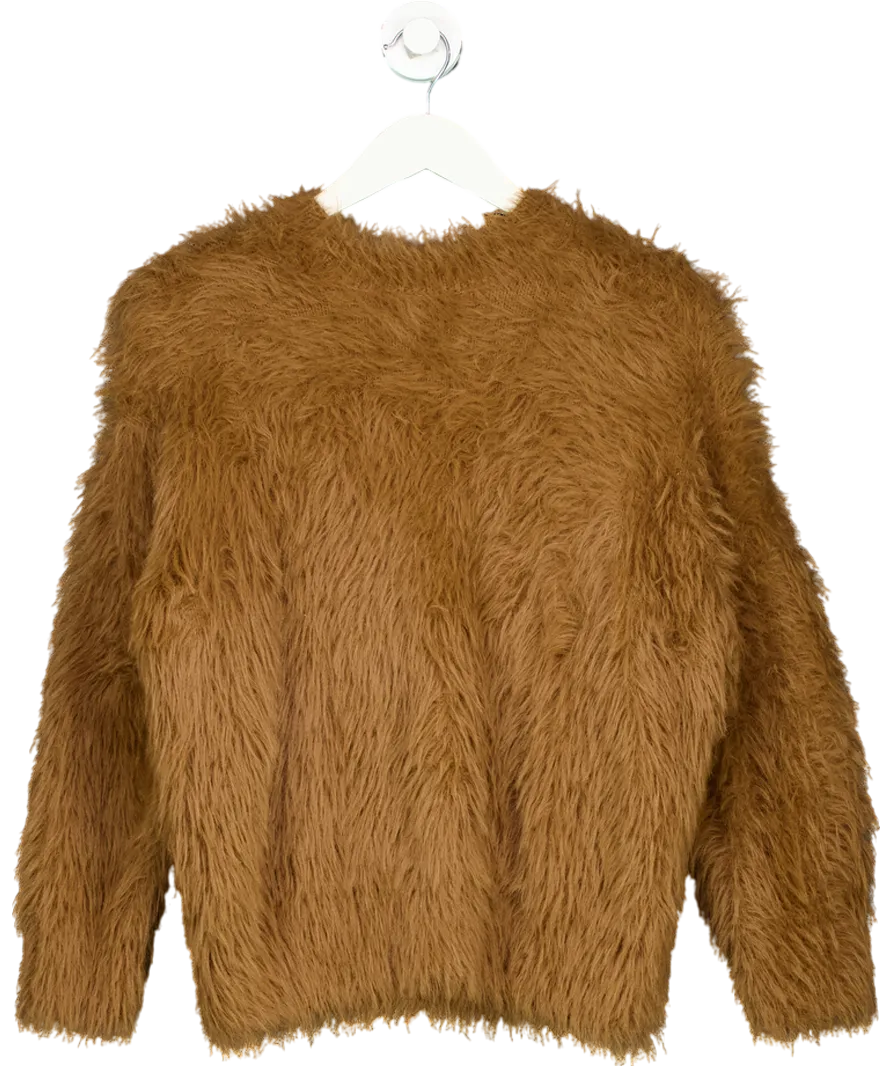 River Island Brown Faux Fur Jumper UK S