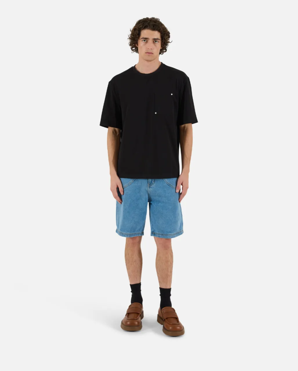 Rivet Pocket Oversized Tee - Black