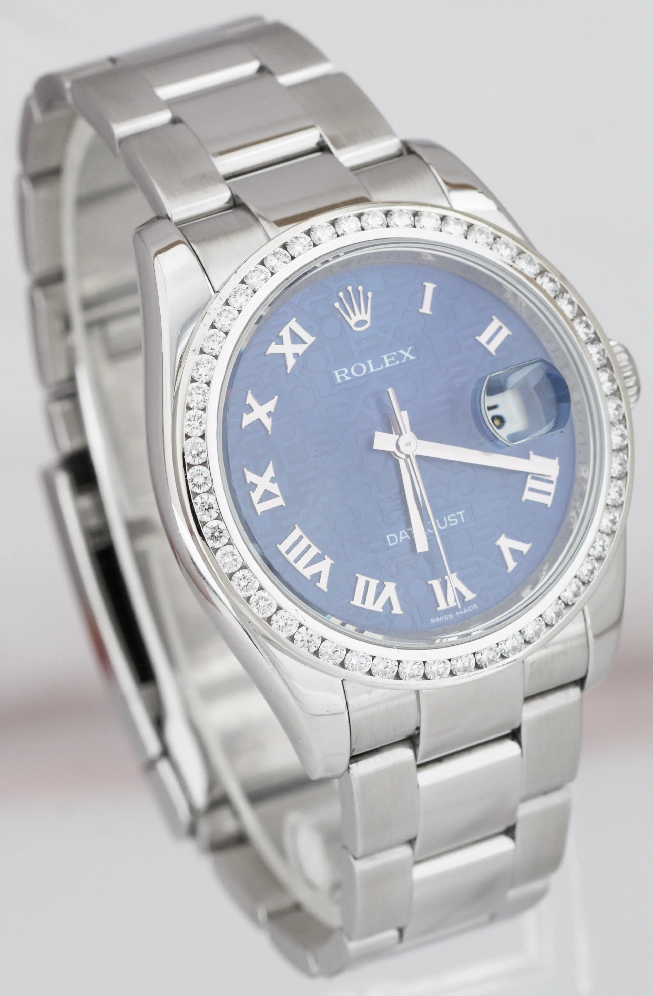 Rolex DateJust 116200 Blue Jubilee Dial DIAMOND BEZEL 36mm Oyster Watch 116234