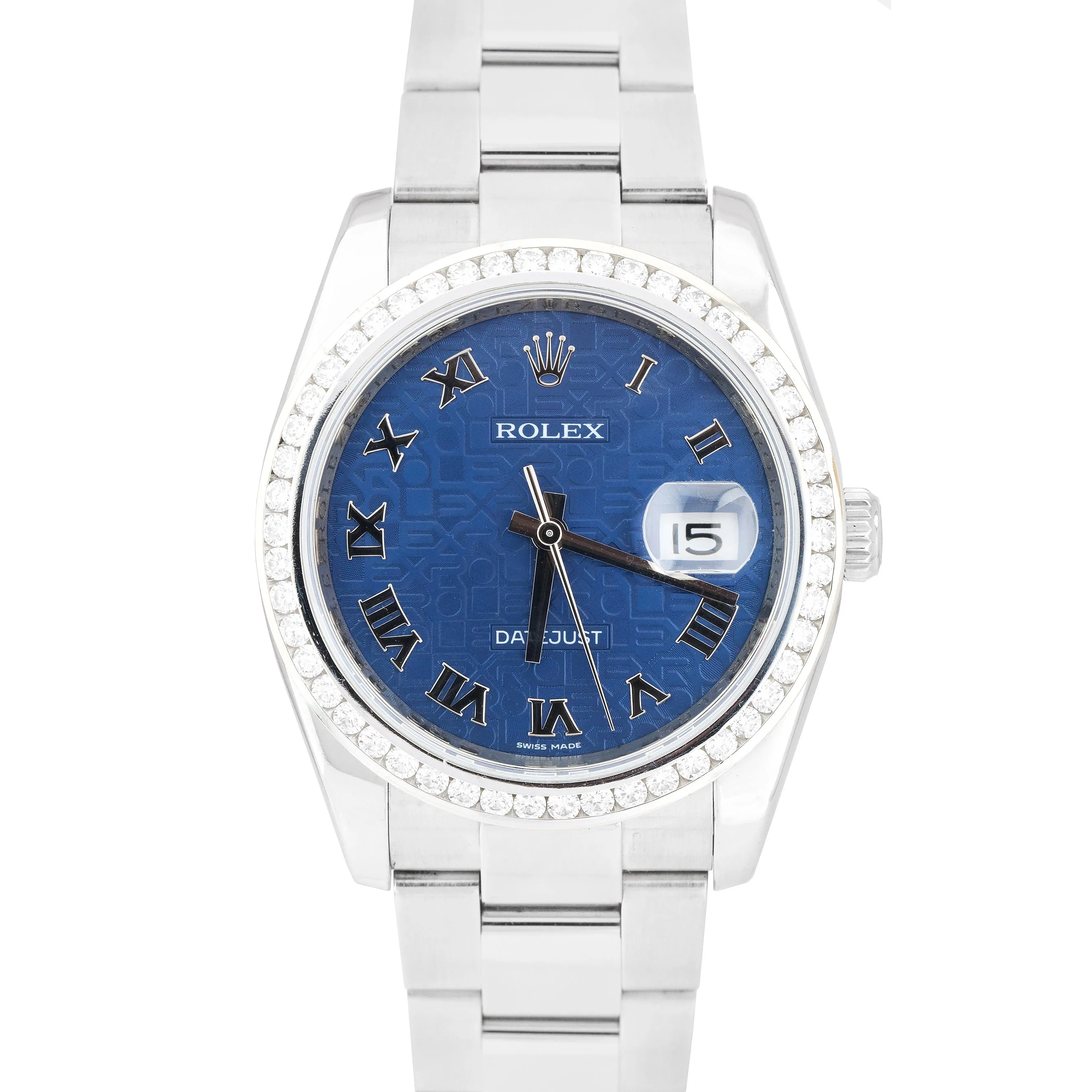 Rolex DateJust 116200 Blue Jubilee Dial DIAMOND BEZEL 36mm Oyster Watch 116234