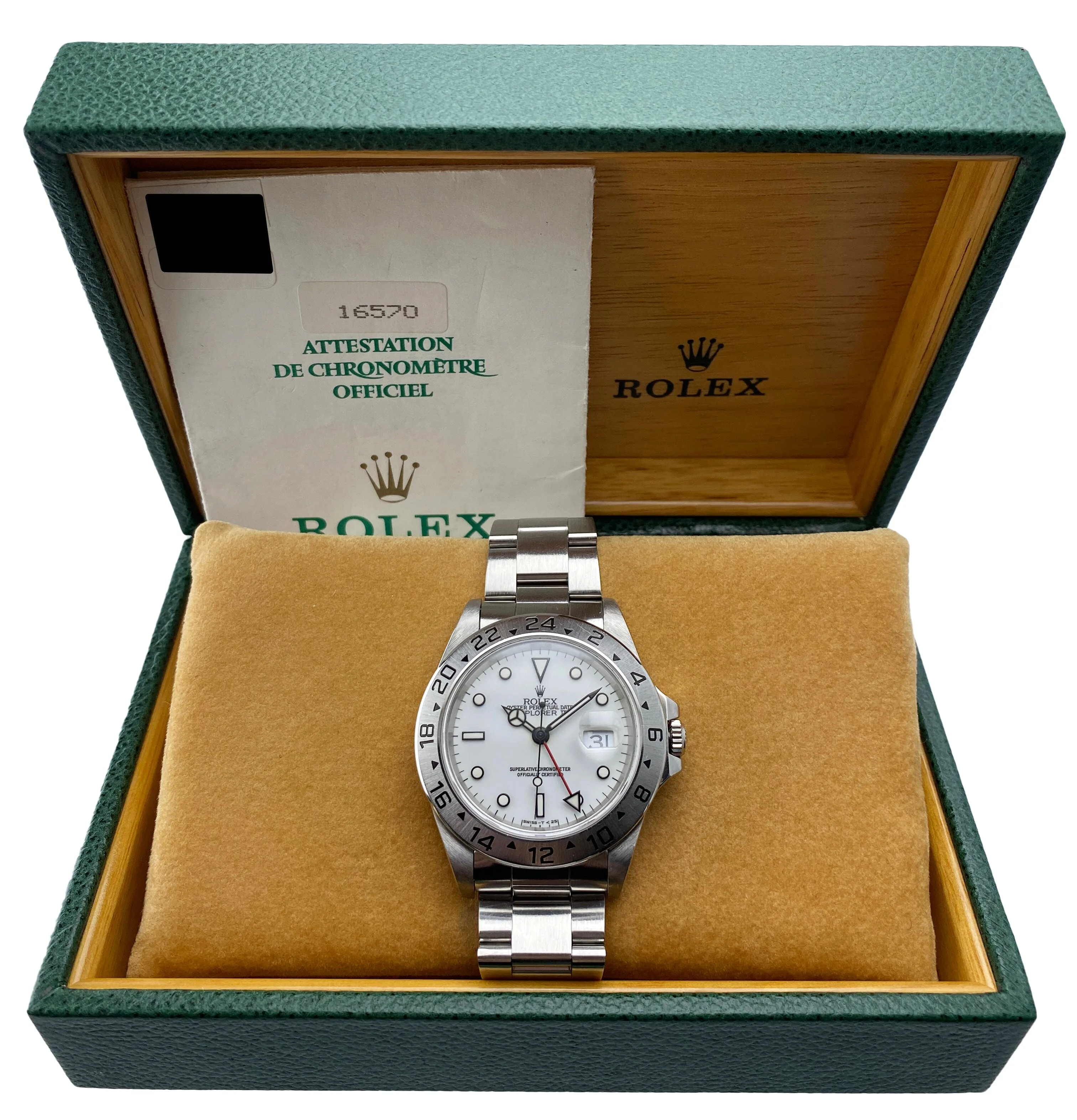 Rolex Explorer II 16570 White Dial Mens Watch Box Papers