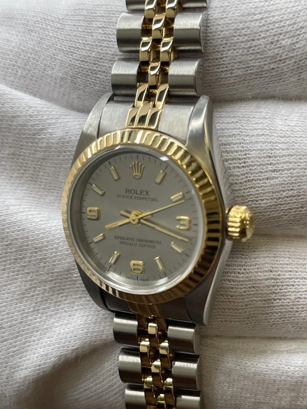 Rolex Oyster Perpetual 24mm 76193 Silver Dial Automatic Women's Watch