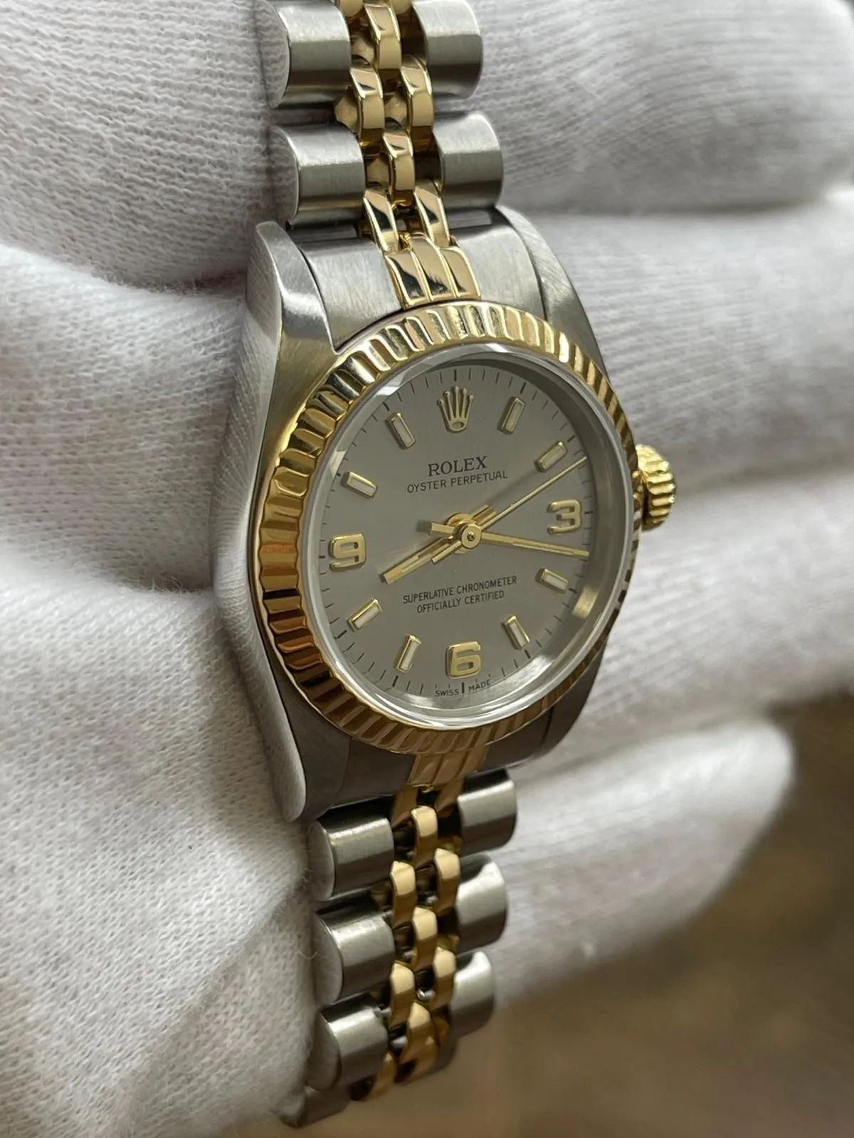 Rolex Oyster Perpetual 24mm 76193 Silver Dial Automatic Women's Watch