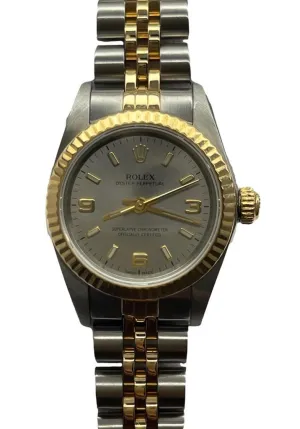 Rolex Oyster Perpetual 24mm 76193 Silver Dial Automatic Women's Watch