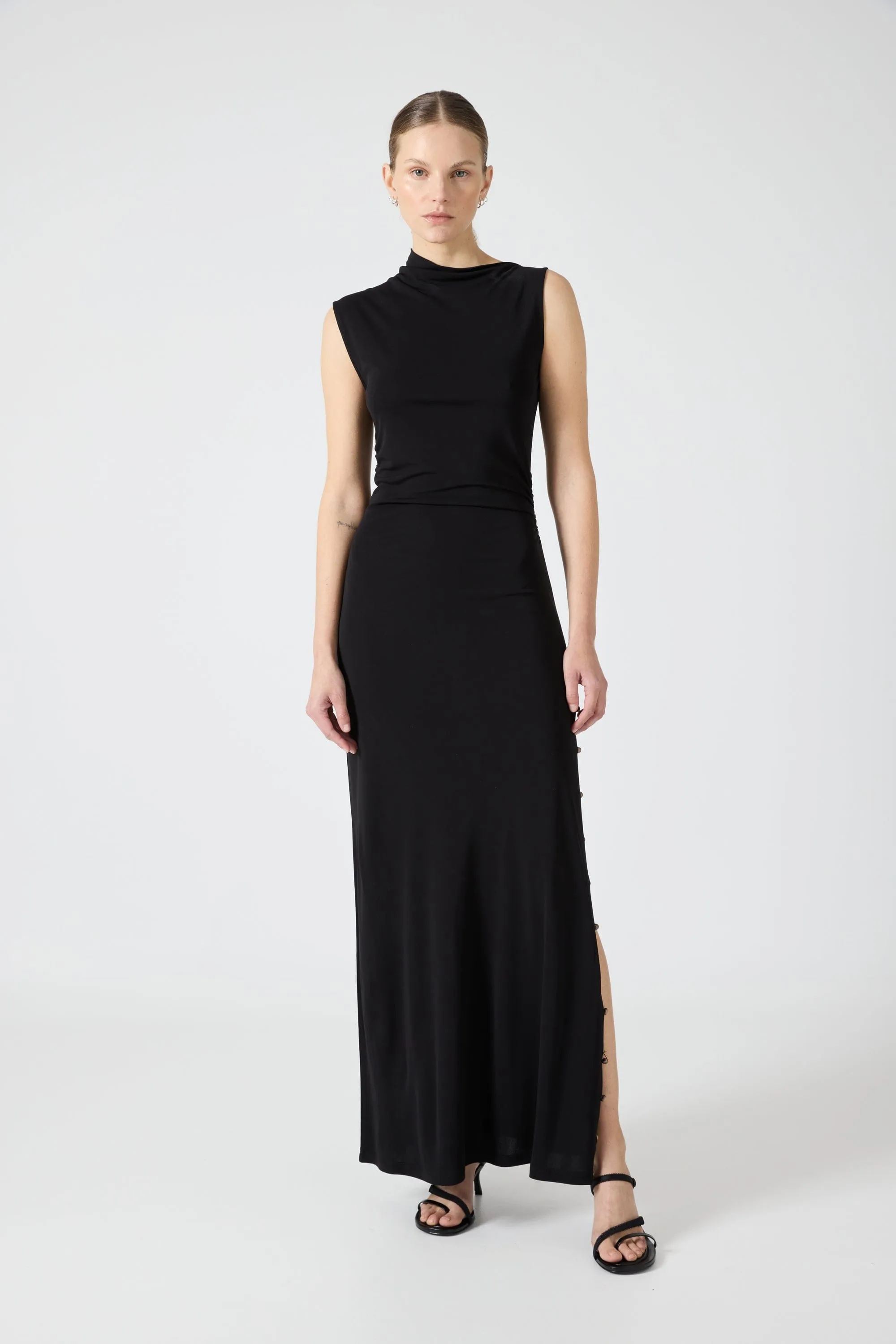 ROLLING STONE MAXI DRESS | BLACK