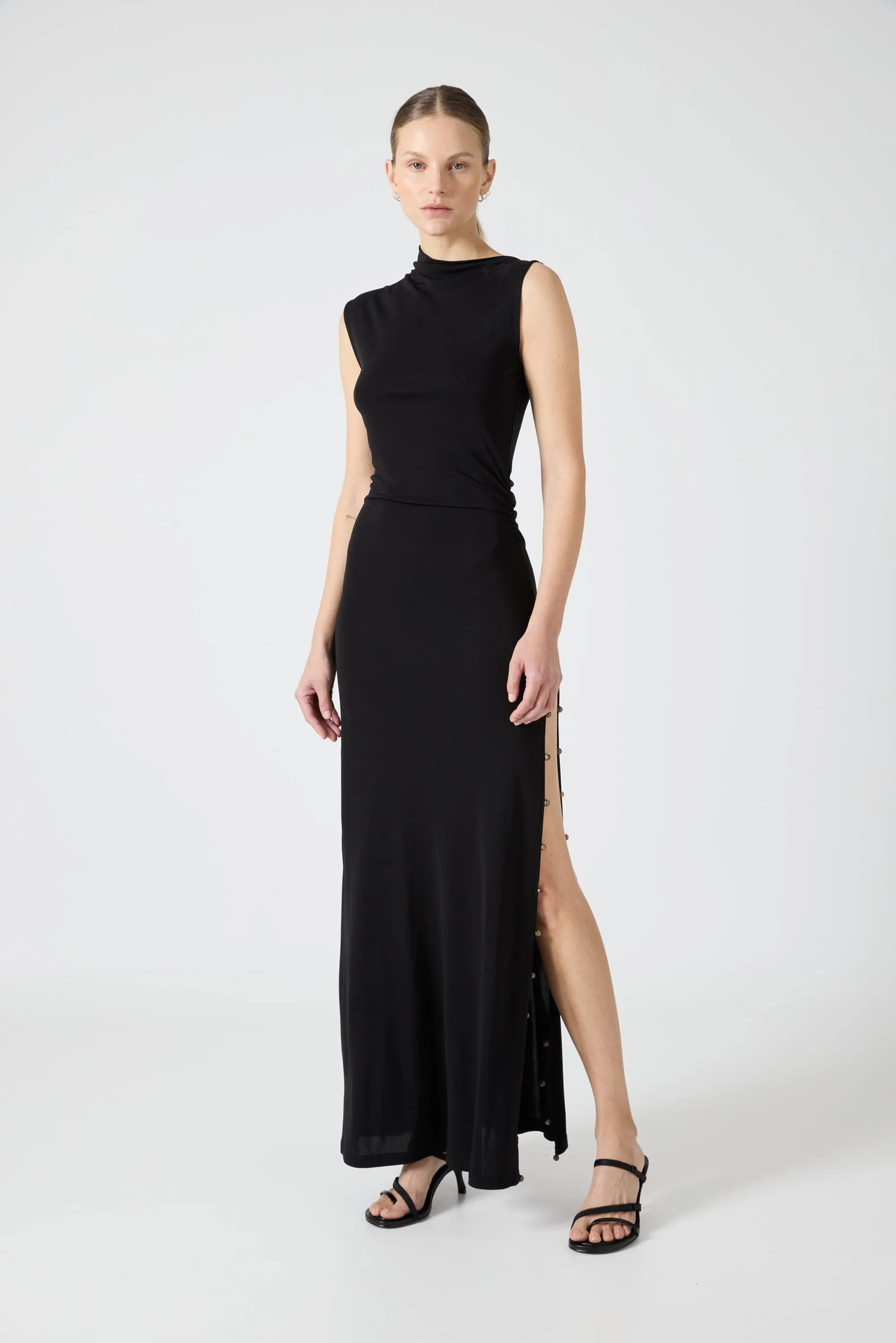 ROLLING STONE MAXI DRESS | BLACK