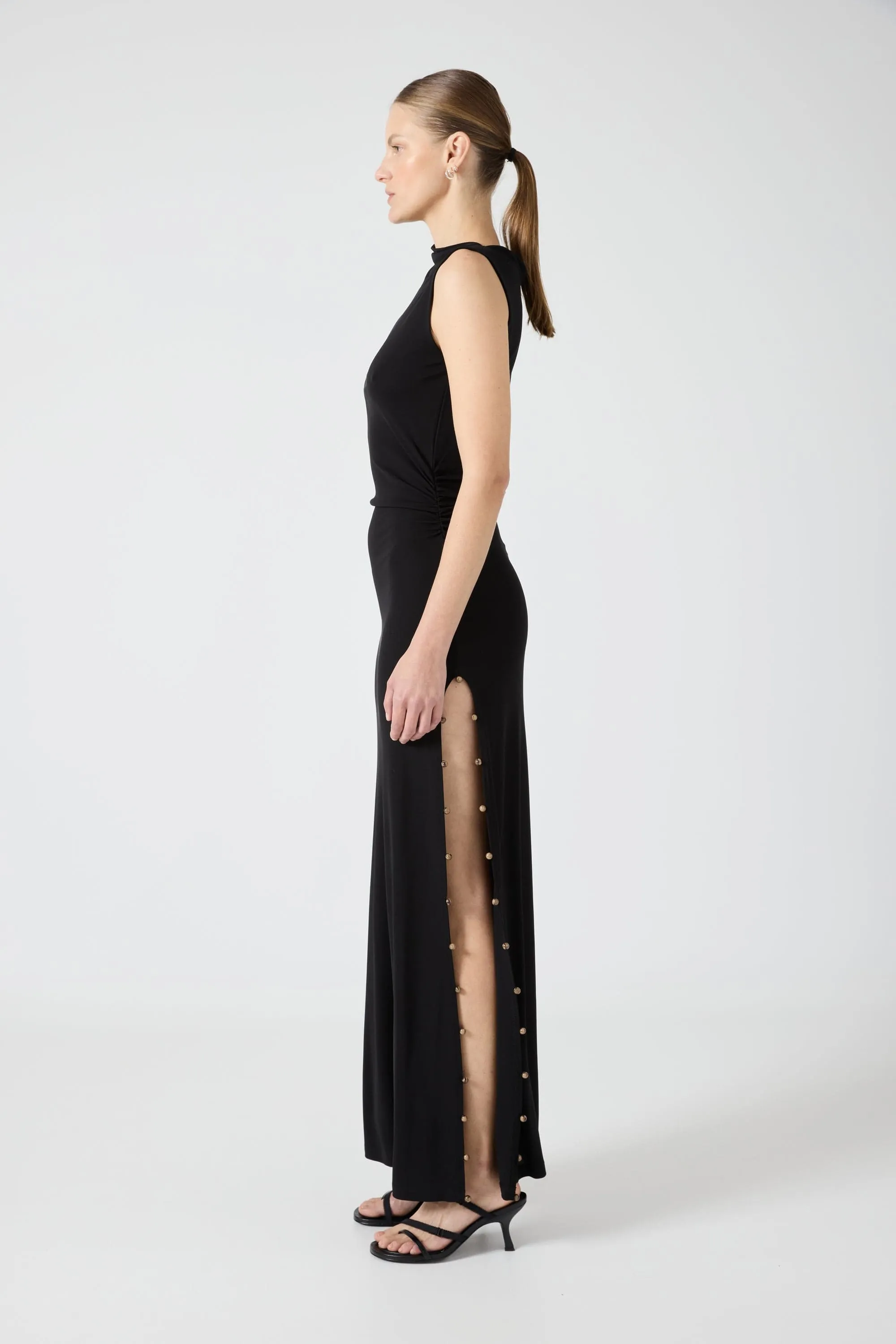 ROLLING STONE MAXI DRESS | BLACK