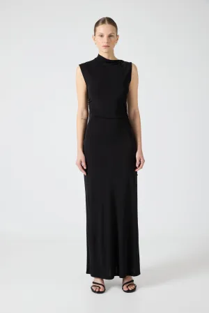 ROLLING STONE MAXI DRESS | BLACK