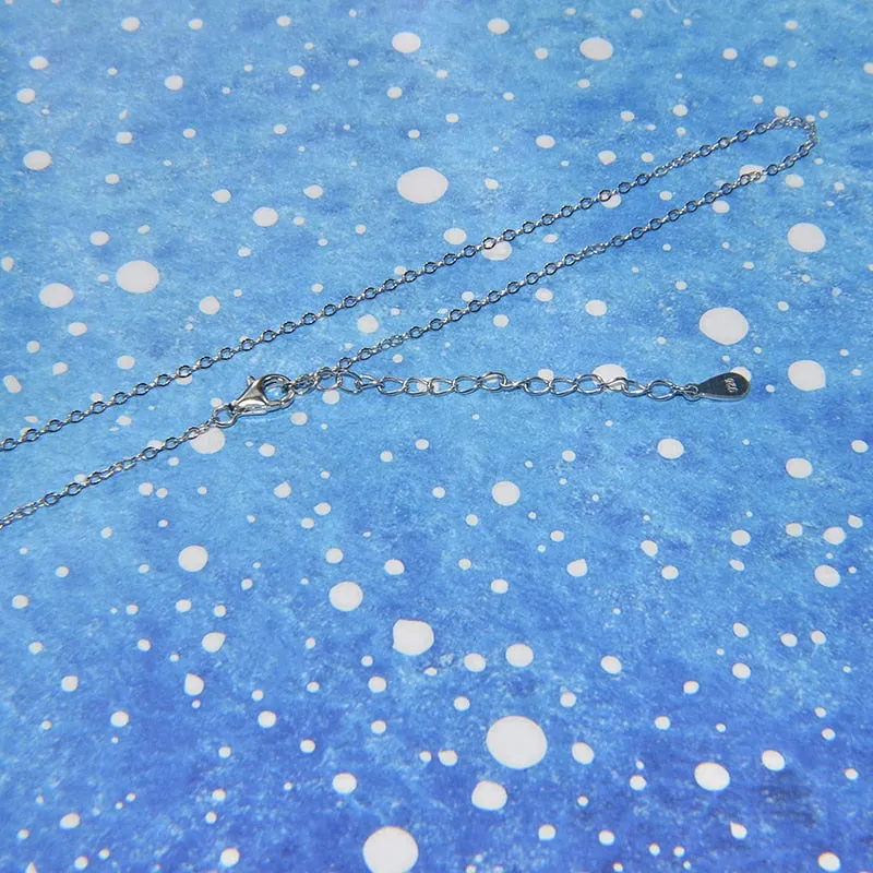 Romatic Moon light Zircon Pedant Necklace Women S925 Sterling Silver Jewelry