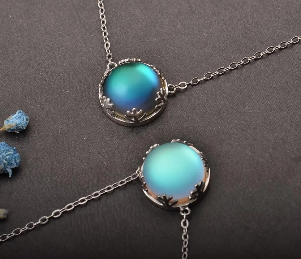 Romatic Moon light Zircon Pedant Necklace Women S925 Sterling Silver Jewelry