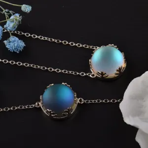 Romatic Moon light Zircon Pedant Necklace Women S925 Sterling Silver Jewelry
