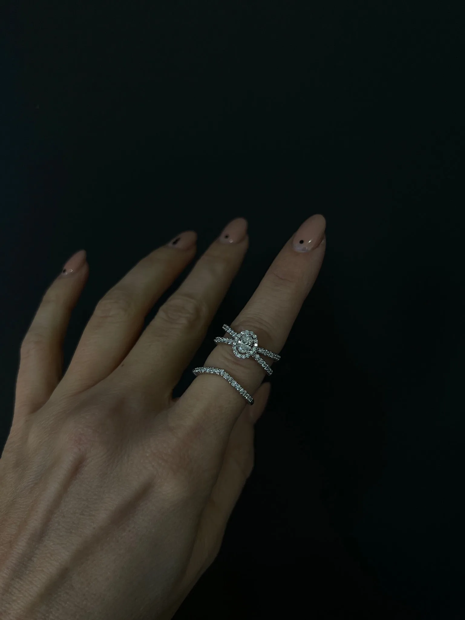 Rope V Halo Diamond Bridal Ring Set