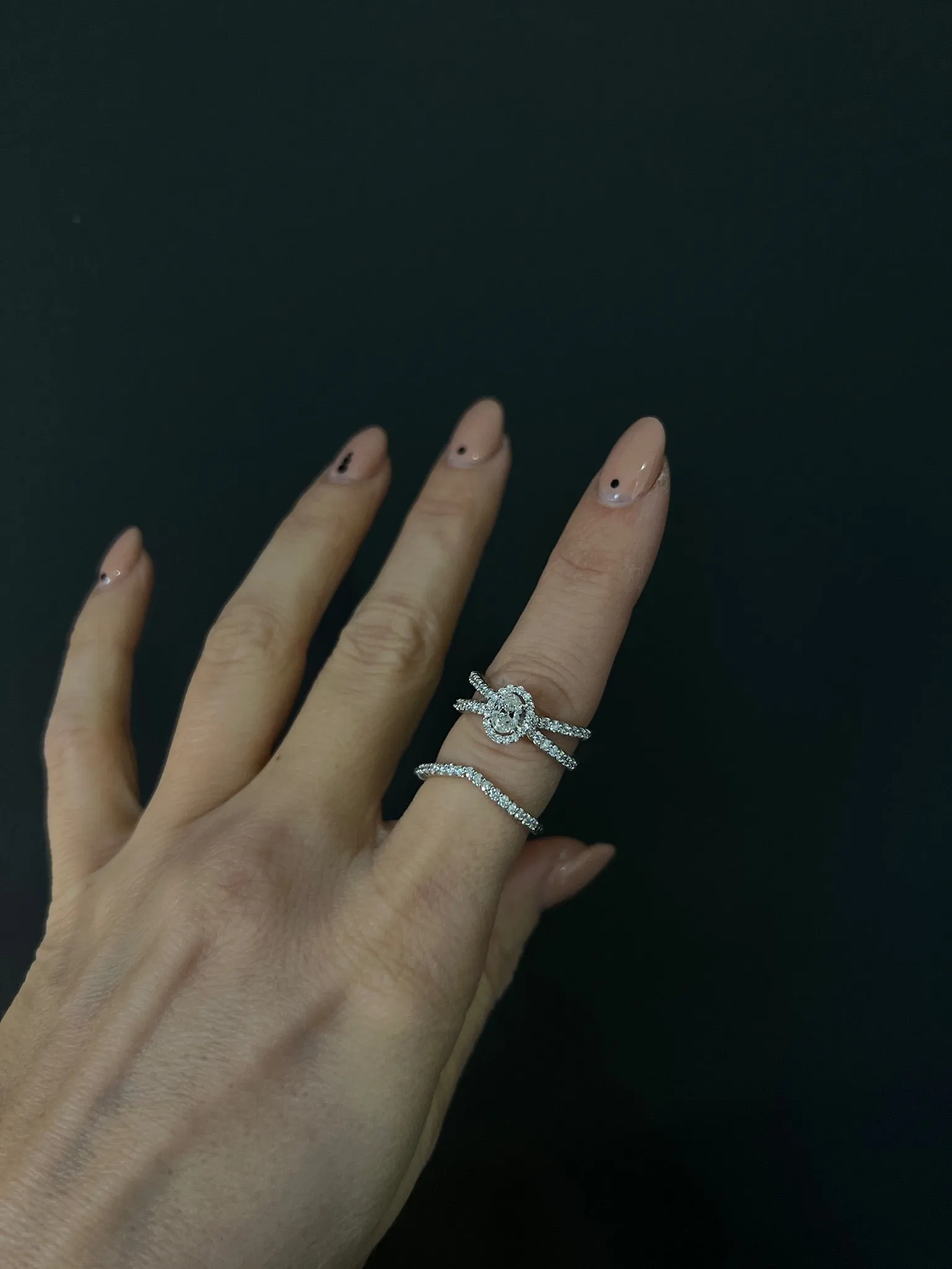 Rope V Halo Diamond Bridal Ring Set