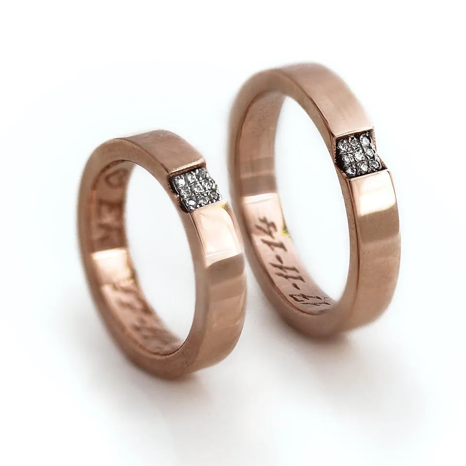 Rose gold Diamond ring set