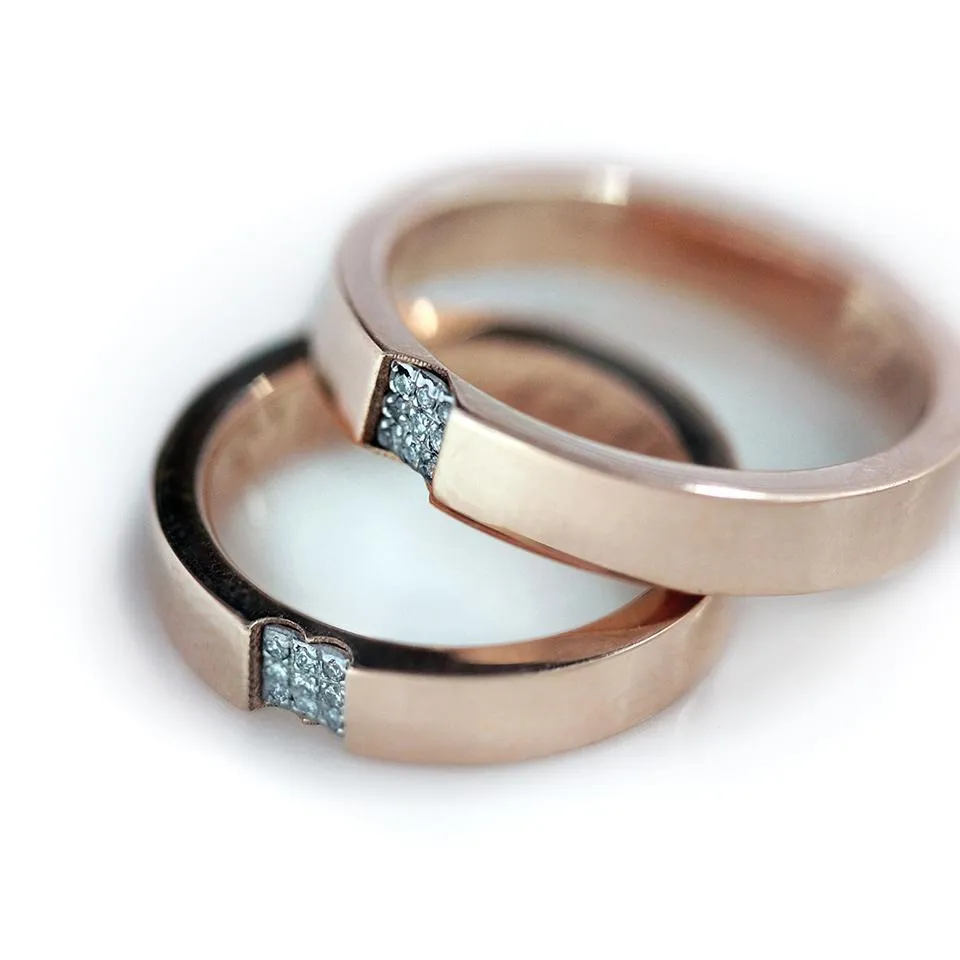 Rose gold Diamond ring set