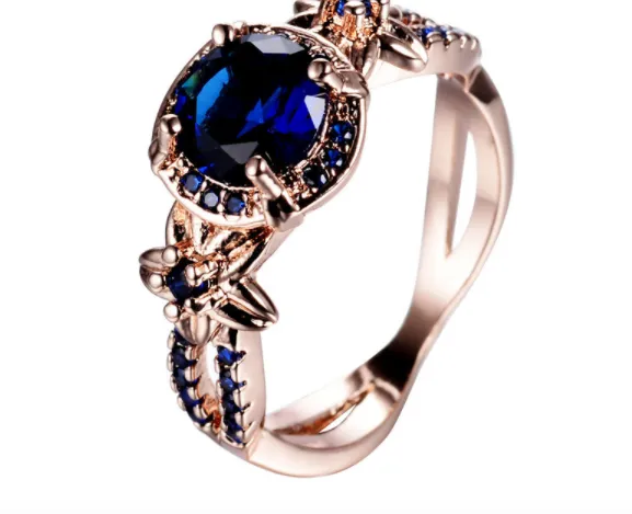 Rose Gold Filled Blue Sapphire Ring