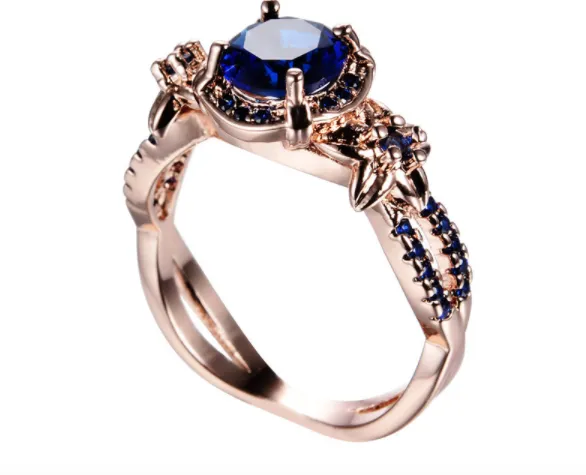 Rose Gold Filled Blue Sapphire Ring