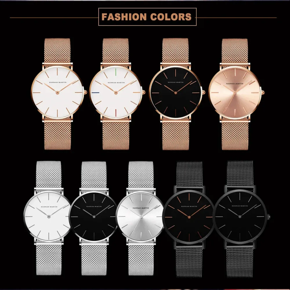 Rose Gold Mesh Women's Watch Set