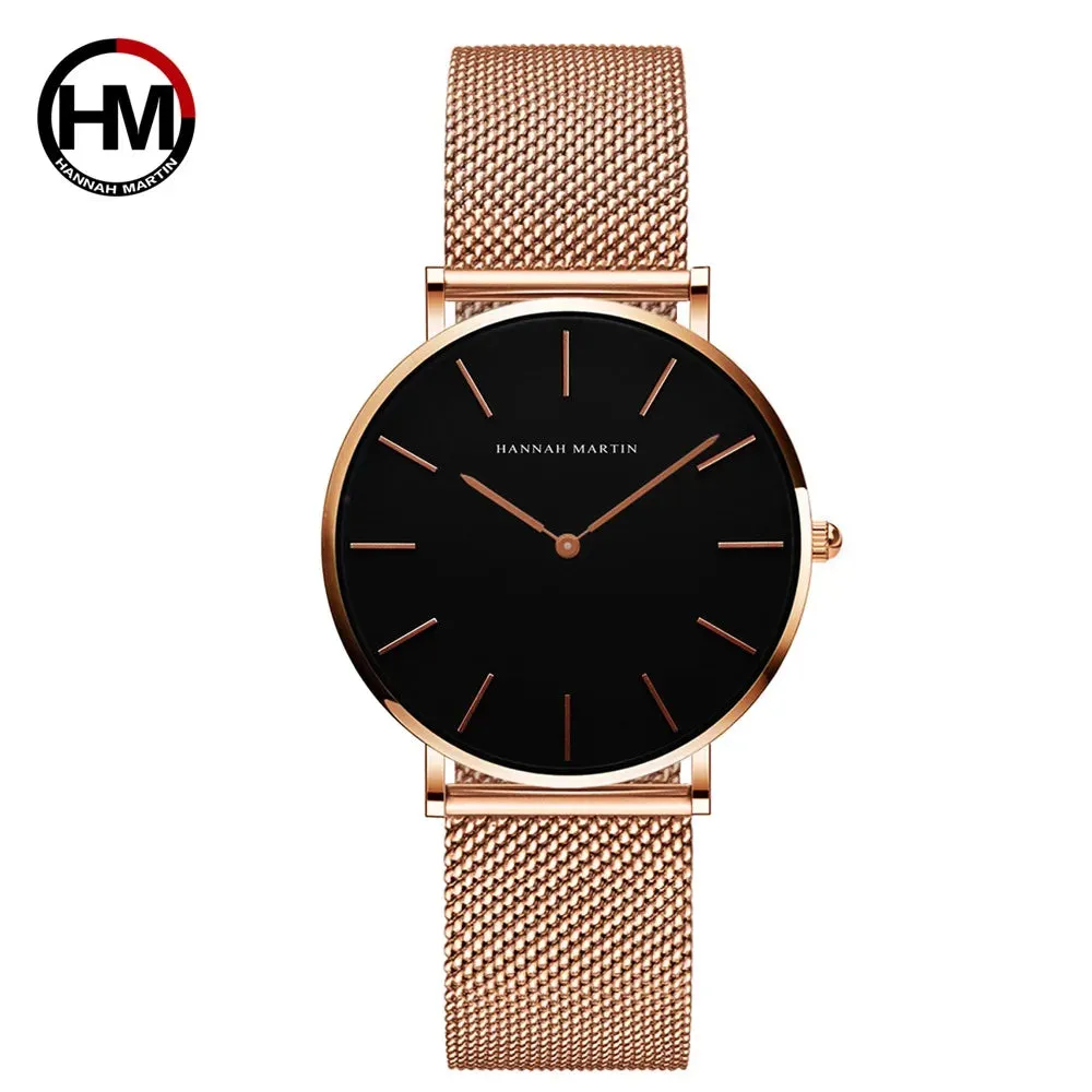Rose Gold Mesh Women's Watch Set