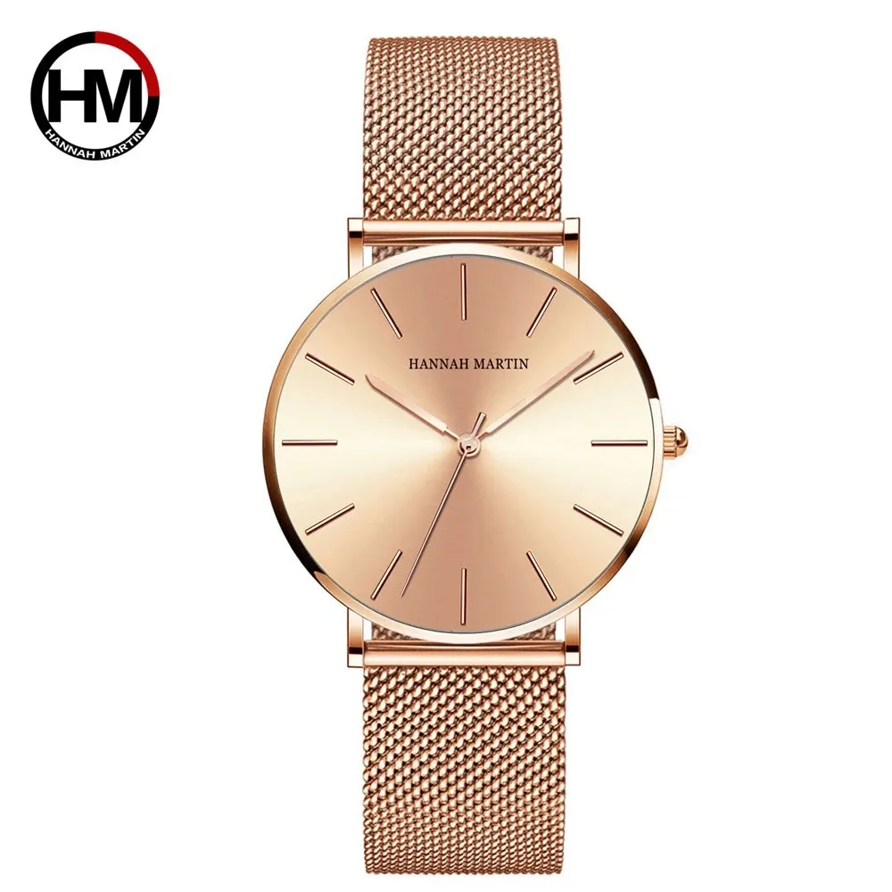 Rose Gold Mesh Women's Watch Set