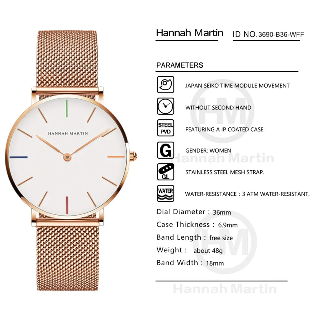 Rose Gold Mesh Women's Watch Set