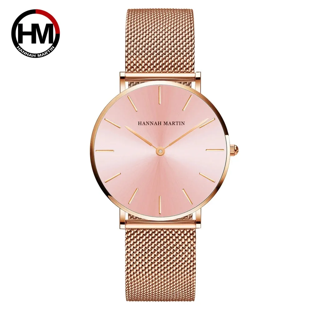 Rose Gold Mesh Women's Watch Set