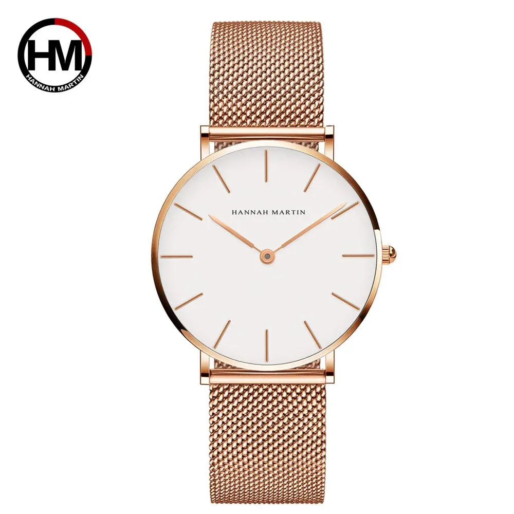 Rose Gold Mesh Women's Watch Set